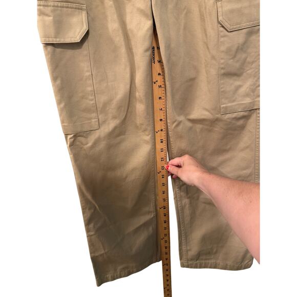 Nilli Lotan 4 Yannic Cargo Pant $450 High Rise Wide Leg Cropped Tan Desert Sand - Picture 8 of 11
